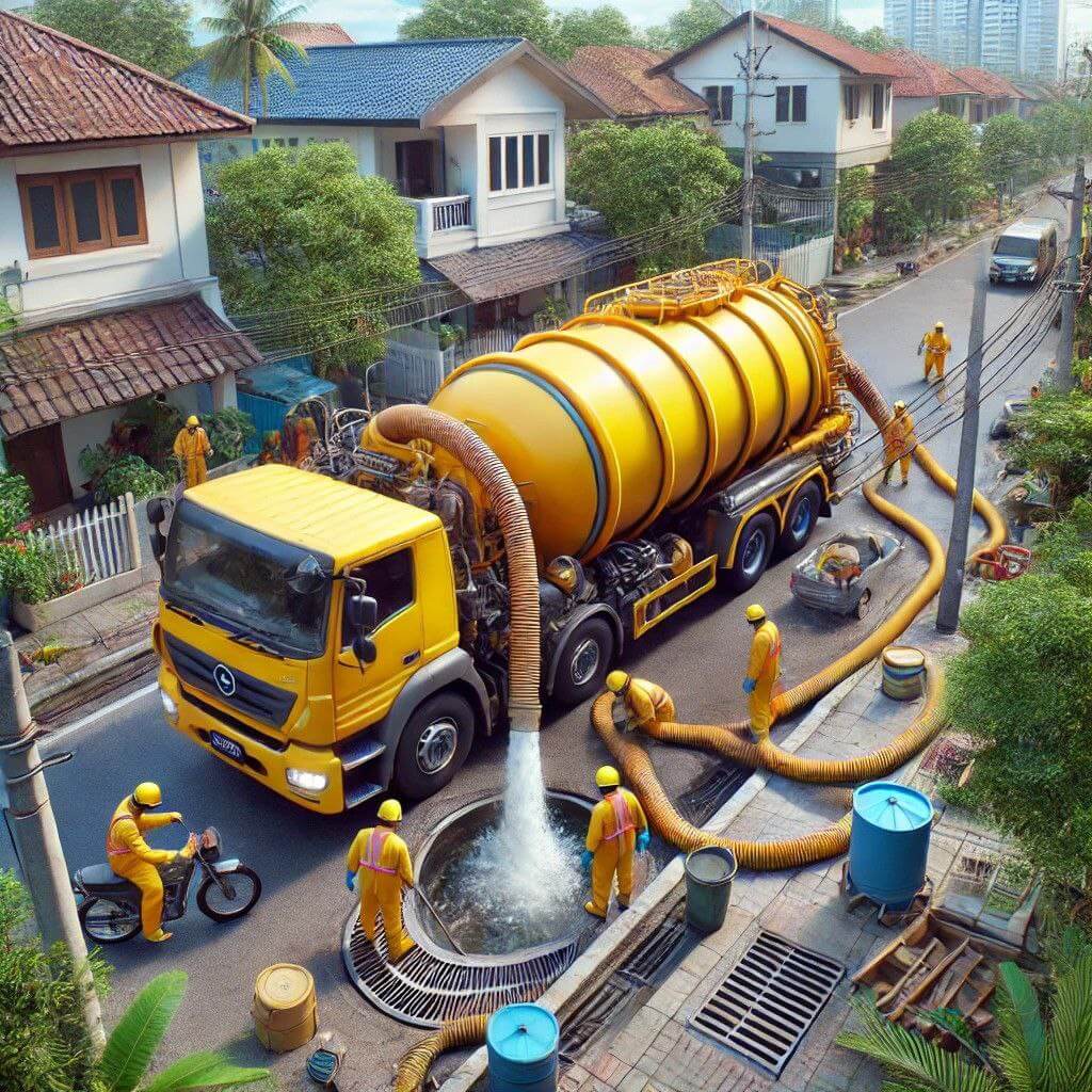 Tim Sedot WC Sawah Besar Jakarta Pusat dengan peralatan modern